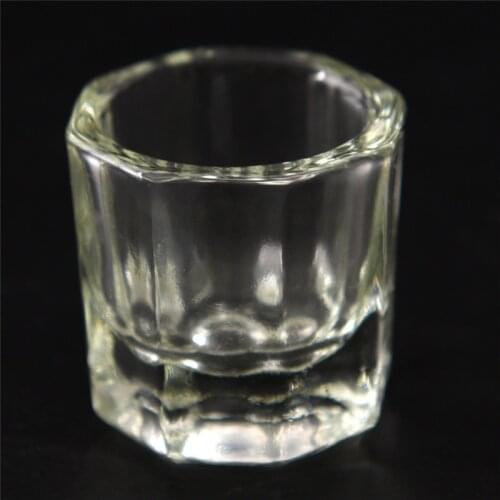 1 piece Crystal Glass Cup for Acrylic Nail Art Acrylic Liquid Glass Acrylic Powder Dappen Dish Clear White Color Transparent Kit