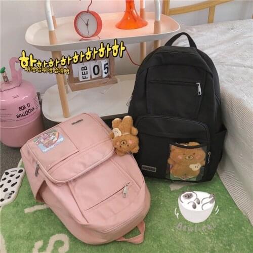Korean Style 2021 Fashion Backpack Women Nylon Waterproof School Backpacks Large Capacity School Bags With Many Pockets