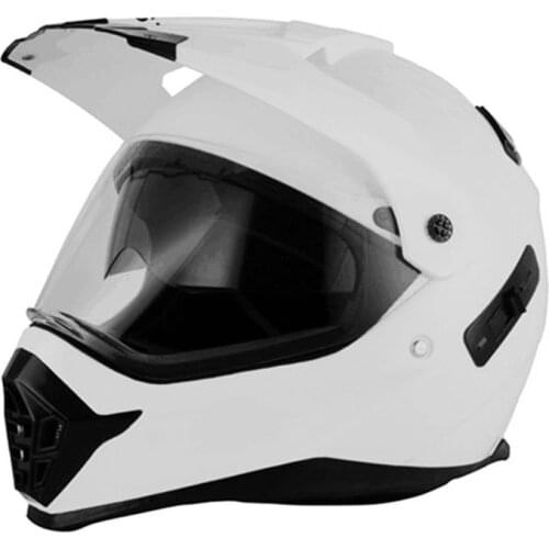 DOT ADULT Helmet for Dirtbike ATV Motocross MX Offroad Motorcyle Street bike Snowmobile HELMET with VISOR (Medium, Gloss White)