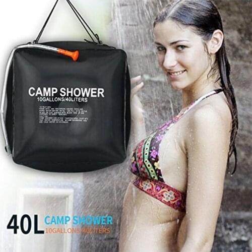 40L shower bag outdoor solar bath water bag bath camping wash cross border hot sell heat absorption waterproof PVC