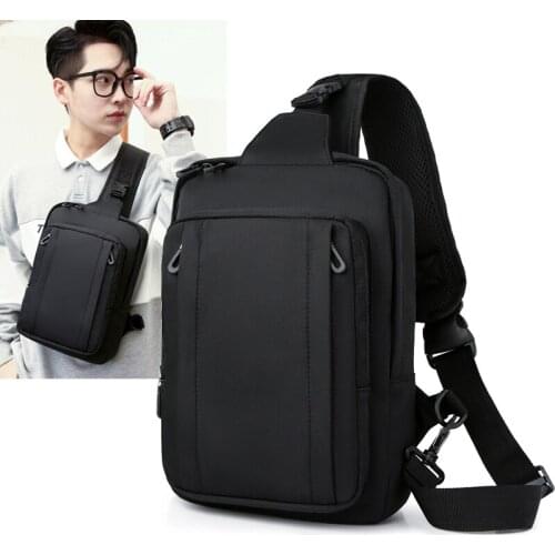 Men Waterproof Nylon Crossbody Bag Anti-theft Shoulder Sling Bags Multifunction Short Travel Messenger Chest Pack For Male X126C