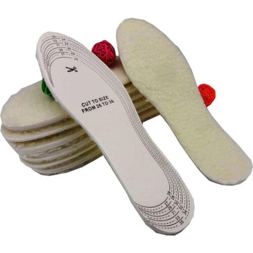 Warm Heated Insoles Soles For Shoes Winter Thick Pad Warm Insoles Imitation Wool Breathable Fur Insoles Pad For Kids