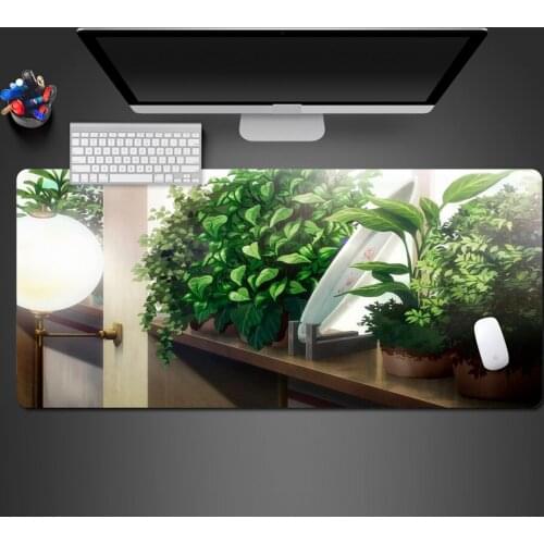 A Pair Of Warm Indoor Green Potted Mouse Pad High Quality Natural Rubber Durable Overlock Mouse Pad PC Mouse Mat