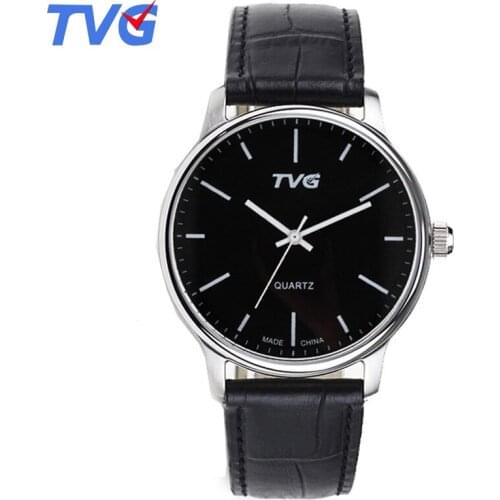 Ultra Thin Men watches Minimalist waterproof Leather Strap Quartz Watch TVG185 Brand Top Creative Design Luminous mens clock