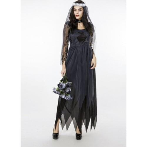 Horrible Ghost bride Costume Halloween Adult Cosplay Dress Fancy Dress For Party M-2XL 76862