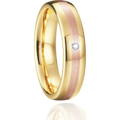 Women Rings Tungsten Carbide wedding band Couple Rings For men and women love alliance Gold Plated fashion jewelry finger ring