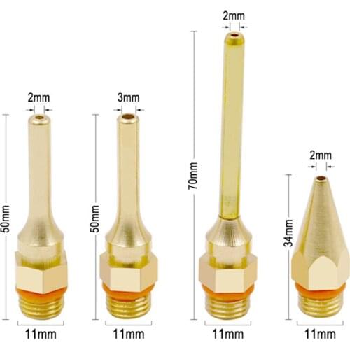 1pc Hot Melt Glue Gun Nozzle Pure Copper 34x2mm 50x2mm 50x3mm 70x2mm Adhesive Guns Accessories Sealant Home Tools DIY Craft Kits