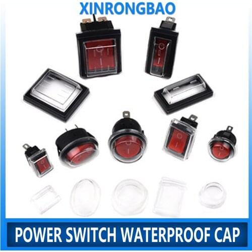 10pcs Rocker switch Transparent dust Cover 10x15/21x15/31x23mm Mini Push Button Switch Waterproof Cap Cover For diameter 16/23mm
