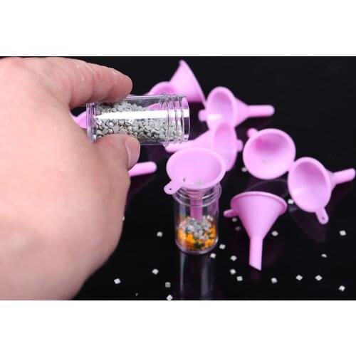 10 PCS Bead Sorting Trays pink funnel For Square Round 5D Diamond Painting Tools and Accessories Kits