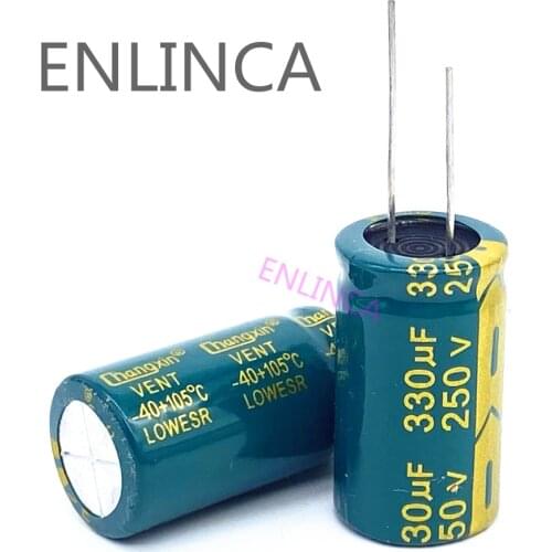 2pcs/lot T27 high frequency low impedance 250v 330UF aluminum electrolytic capacitor size 18*35 330UF 20
