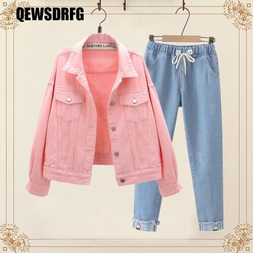 2021 Womens plus size denim jacket spring autumn short coat casual tops loose outerwear Women Jeans Jacket Student Denim Coat