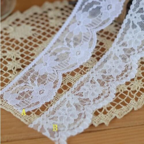 5 Meters Width 3.4cm White Flower Embroidered Lace Fabric Trim Ribbon DIY Gaemrnt Clothing Sewing Handmade Materials