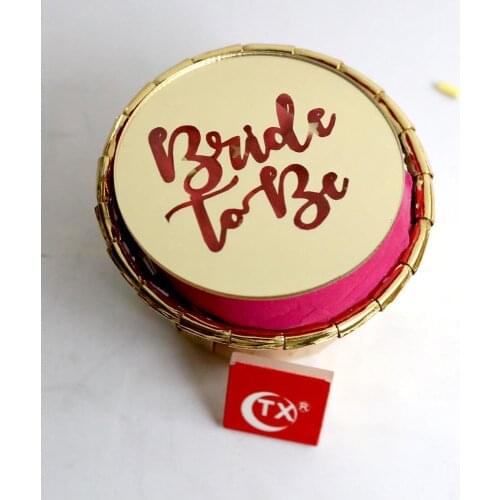 5PCS Bride to Be wedding theme Golden Acrylic Cupcake Topper For Wedding Party Cupcakes Decorations 5cm circle