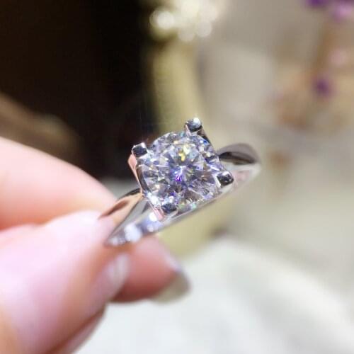 9K White Gold Moissanite Ring 1ct 2ct 3ct Classic Fashion moissanite jewelry Engagement gift Anniversary Ring