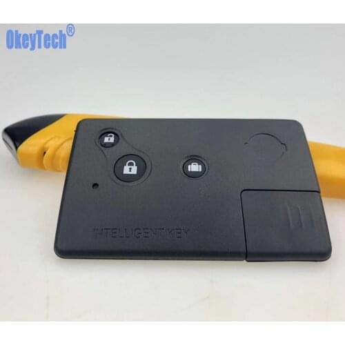 OkeyTech Car Key Case Replacement Smart Card for NISSAN 3 Buttons with Insert Blade Remote Key Fob Shell