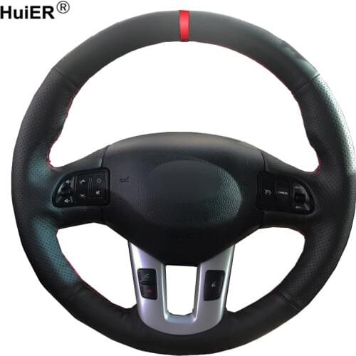 HuiER Hand Sewing Car Steering Wheel Cover For Kia Sportage 3 2011 - 2014 Kia Ceed Cee'd 2010 - 2012 Braid on the Steering wheel