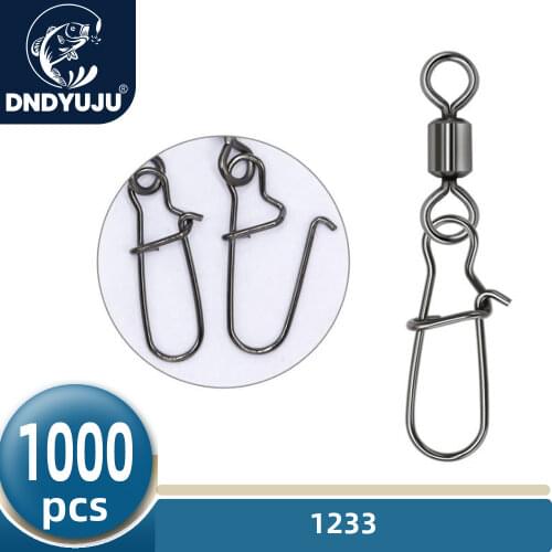 DNDYUJU 50-100PCS Pike Fishing Accessories Connector Pin Bearing Rolling Swivel Stainless Steel Snap Fishhook Lure SwivelsTackle