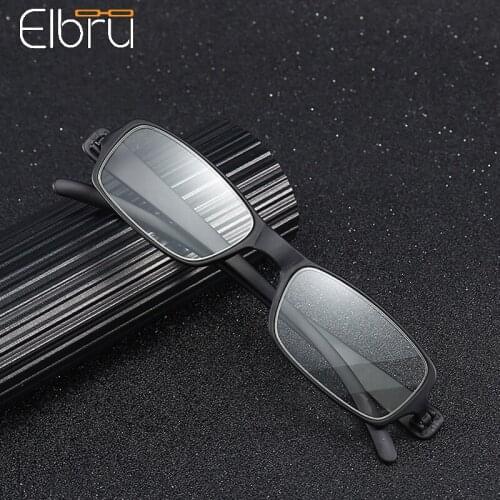 Elbru Anti blue Light Small Frame Reading Glasses Women&Men Ultralight TR90 Foldable Presbyopic Glasses Diopters +1.0 to +4.0