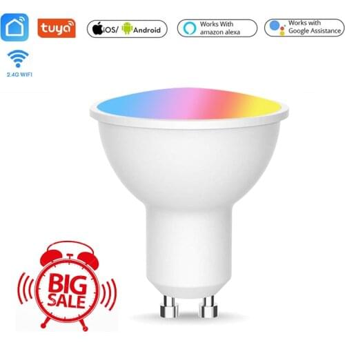 GU10 LED Spotlight Smart Bulb Ceiling Lights Can Be Connected To Wifi Remote Control And Alexa Compatible Home Voice Control 5W