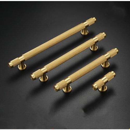 Brass Knurled simple kitchen cabinet knobs and handles Drawer Pulls Bedroom Knobs Brass T Bar Cabinet Hardware Free Ship