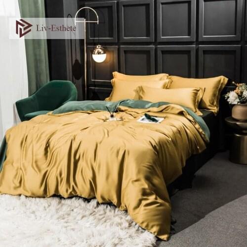 Liv-Esthete 100% Silk Noble White Beauty Bedding Set Silky Healthy Purple Duvet Cover Flat Sheet Pillowcase Queen King Bed Linen