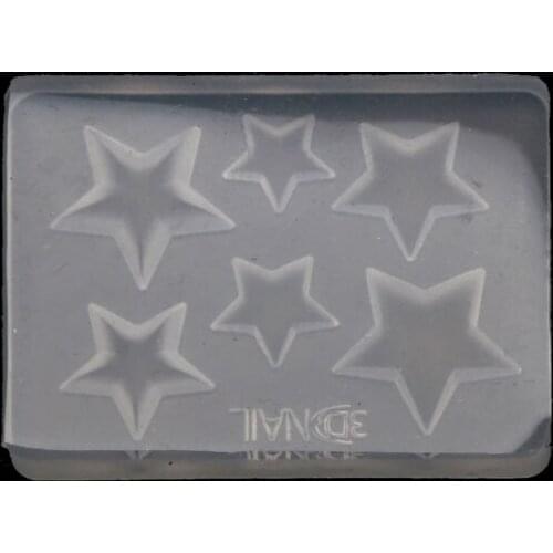 T84A Handmade Mini 3D Carving Star Nail Art Silicone Mold Small Star Charm Resin Casting Mold 3D Star Jewelry Making Tools