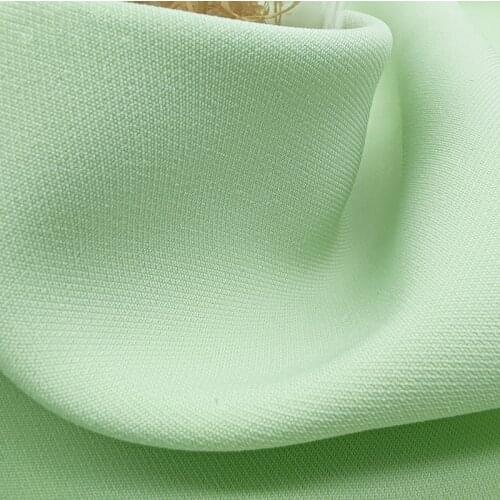 Soft Solid Light Green Ice Silk Stretch Polyester Fabric For Dress Coat, White, Black, Gray, Pink, Blue, Khaki, By The Yard