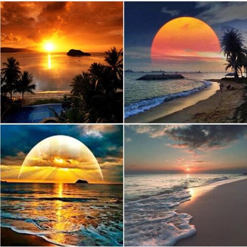 DIY diamond painting sunset Photo Custom full drill round homefun Cross Stitch Diamond Mosaic stitch 5d diamond embroidery