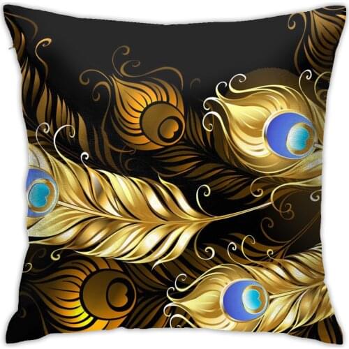 Natural Style Series Pillowcase Decoration Peacock Feathers Car Pillowcase Home Cushion Cover 45x45cm