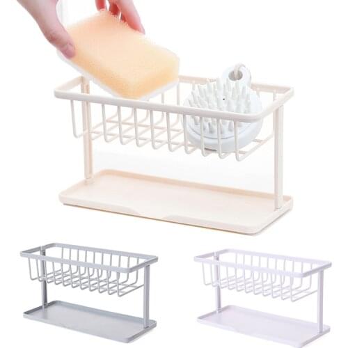Non-slip Kitchen Sink Rack Kitchen Bathroom Storage Holder Sponge Soap Holder Double Plastic Drain Shelf Bathroom Organizer