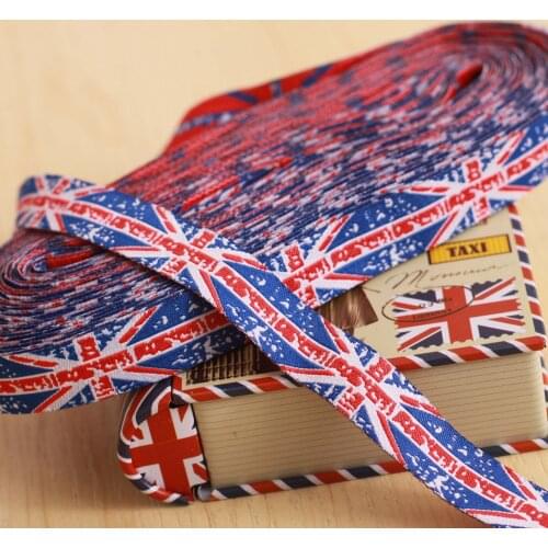 New 2014 lace 5/8' 16mm 10yard/set 100% polyester computer jacquard ribbon UK flag Cartoon