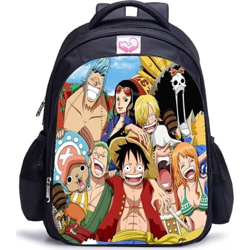 16 Inch Anime One Piece Children School Bags Orthopedic Backpack Kids School Boys Girls Mochila Infantil Catoon Bags