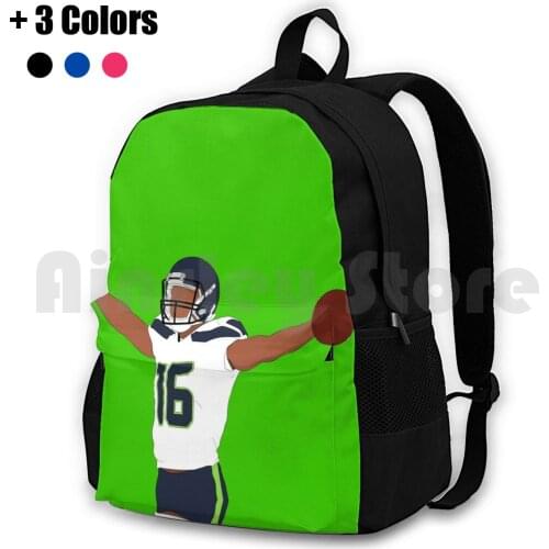 Hot Lockett Outdoor Hiking Backpack Riding Climbing Sports Bag Sports Football Seattle 49Ers Todd Gurley Russell Seahawks Tyler
