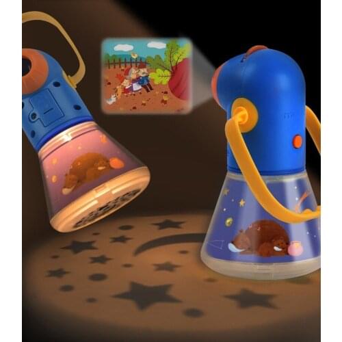 Portable Projector light Torch Toys Tales Story Book Set Baby mini Theater Developmental Games Lantern Starry Sky sleep lamp