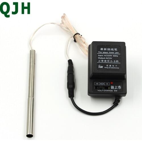 Adjustable Wallet burning linear pen Silver packet burning pen Burning iron 4-speed thermostat Burn line pen Leather tools