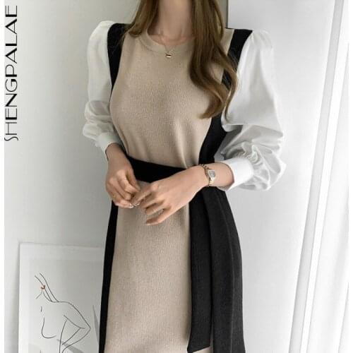 Модные трикотажные платья Shengpalae China At AliExpress