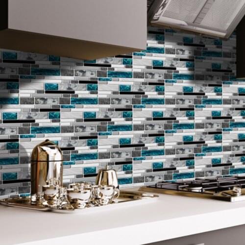 Blue agate gray marble sticker bathroom kitchen wall tile staircase sticker