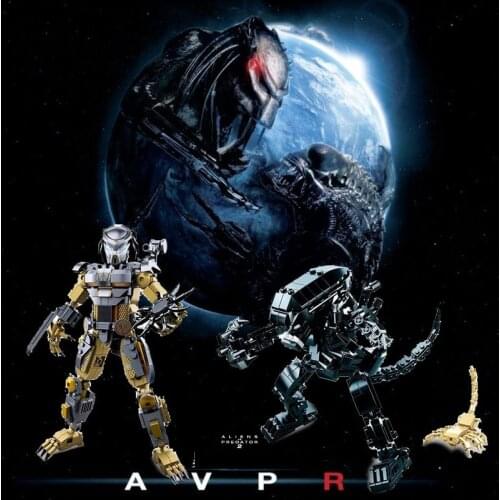 SLuban Mutant Series Alien Predator Combat Tank Mutation Modle Building Blocks Toys For Boys Scare Gift Birthday Christmas Spoof