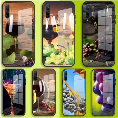 Glass Case For Honor 30 20 10 Lite Pro 10i 20i 9a 8a 8x Soft Cover Grape wine