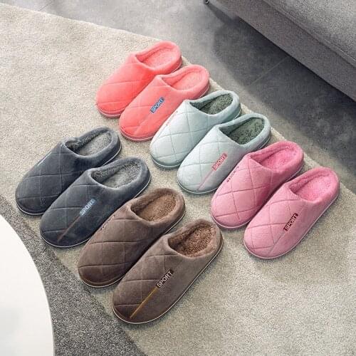 Unisex Home Furry Sandals Men Shoes For Bedroom Size 36-45 Soft Plush Cotton Cute Slippers Lady Winter Non Slip Floor Indoor #cm