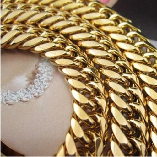 110g Heavy Necklace Real Yellow Gold Filled Mens Solid Double Curb Chain 23.6 Inch