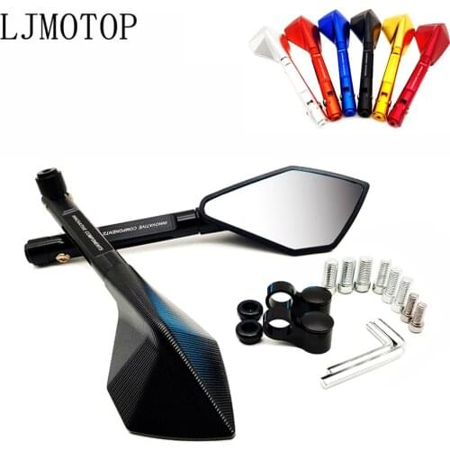 CNC Aluminum Universal Motorcycle Rearview Mirror Moto side Mirrors For Yamaha YZF 600R FZR 600 FZ600 TRX850 FZR400 BT1100