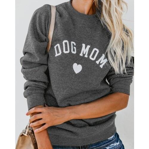 Women Women Dog Mom Tee Shirt Letter Print Sweatshirt Womens Casual Long Sleeve Letter Print Cute Graphic Sweatshirt Pullover