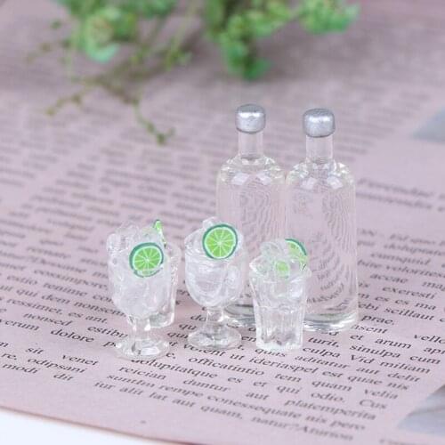 1/3Pcs 1:12 Dollhouse Miniature Mini Bottle Wine Cups Furniture Toy New DIY Collectible Gift