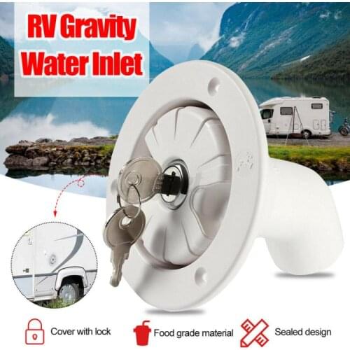 1pcs RV Accessories Gravity Fresh Water Fill Hatch Inlet Filter Lockable For RV Boat Camper Trailer White Caravan Accessories