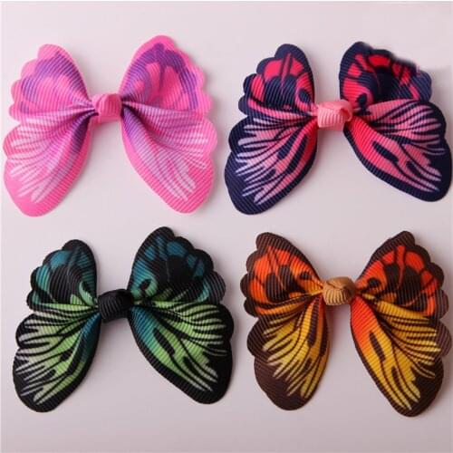 1PCS Dazzling Colorful Butterfly WITHOUT CLIP Girl Hair Accessory Bow For DIY Headdress Semi-finished Products 2017 Accessories