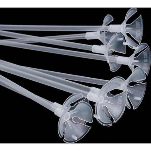 10PCS Latex Balloon Stick 40cm Balloons Holder Sticks with Cups Transparent Rods Plastic Pole Bracket Party Decor--Factory Price