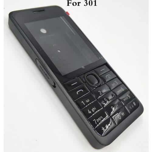 10Pcs/Lot Original For Nokia Asha 301 N301 Dual Card Version Housing Case + English Keypad + Battery Back Cover