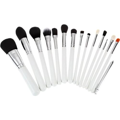 15pcs Portable Aluminum Tube Cosmetic Makeup Tools Powder Foundation Brushes