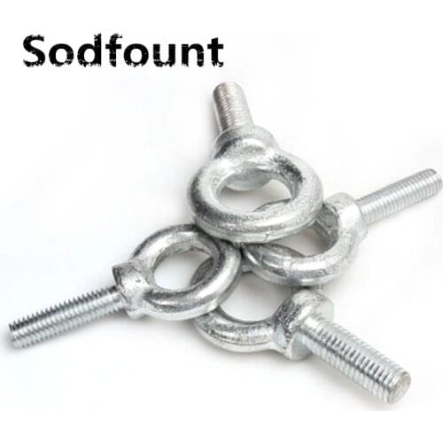 2pcs Ring screw Iron white zinc live festival screw M8 M10 M12 M16 Ring lifting eye bolt